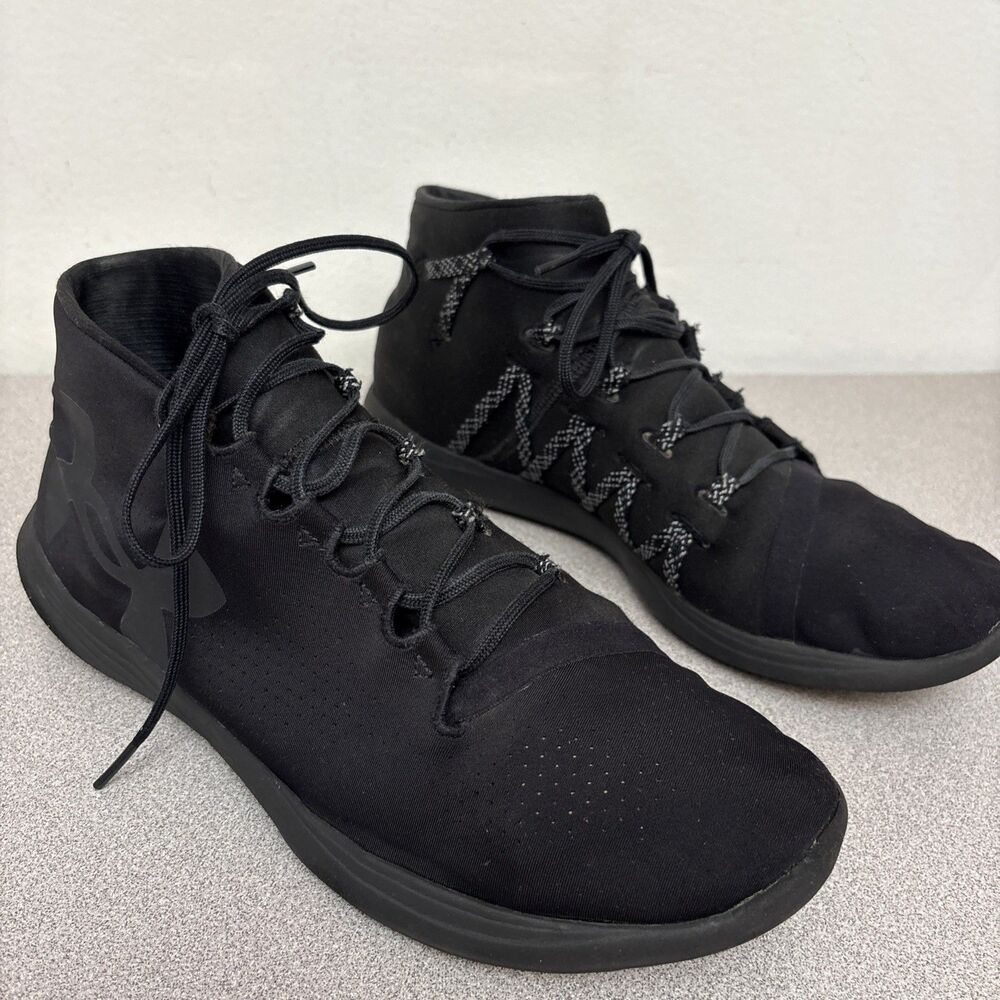Under Armour Woman's Black‎ Fabric High Top Lace Up Sneaker Size 10M
